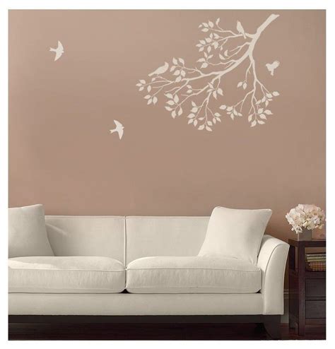 Wall Stencil Spring Songbirds Tree Branch Stencil For Walls Etsy Wall