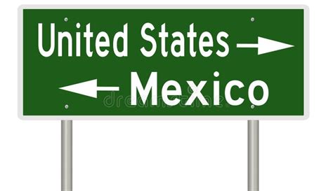 Border Sign For United States And Mexico Stock Illustration
