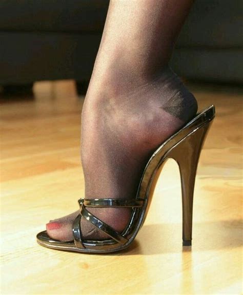 basic rht nylons in pretty mules stockings heels heels high heels