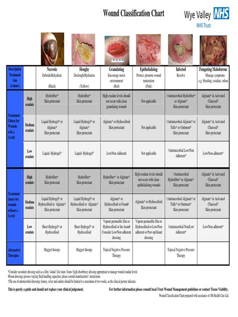 Types Of Wound Dressings Printable Chart