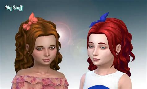 Mystufforigin Leonaro Hair Retextured For Girls Sims 4 Hairs