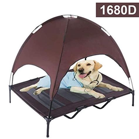 Reliancer Large 48 Elevated Dog Cot With Canopy Shade 1680d Oxford