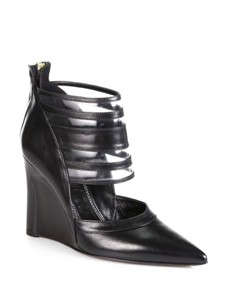 Derek Lam Meryl Leather Wedge Ankle Boots In Black Lyst