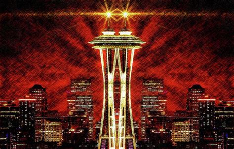 The New Space Needle Painting By Don Barrett Fine Art America