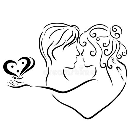 Couple In Love Tenderness And Kiss Stock Illustration Illustration