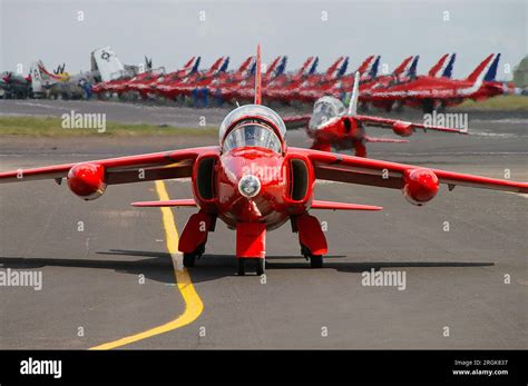 Red Gnat Display Team Folland Gnat T1 Jets Taxiing Out For An Airshow