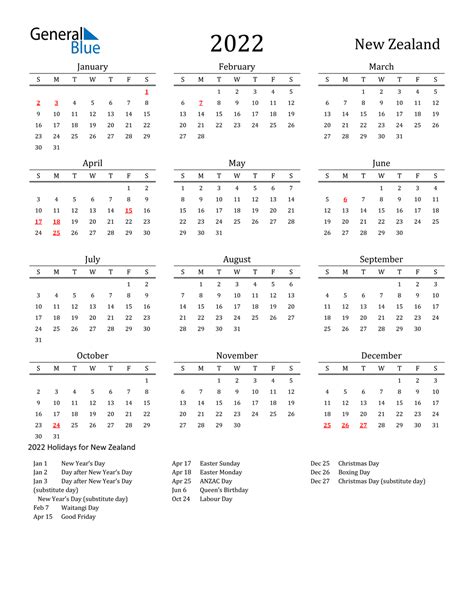2022 Calendar Nz July Calendar 2022
