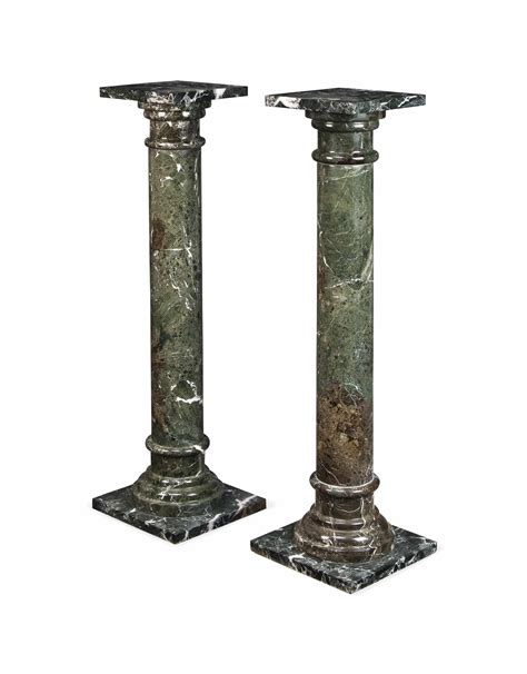 A Pair Of Verde Antico Marble Pedestal Columns 20th Century Christies