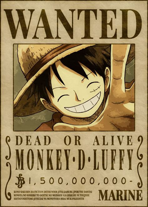 Luffy Bounties Metal Poster Mecha Nime Displate One Piece Bounties One Piece Luffy