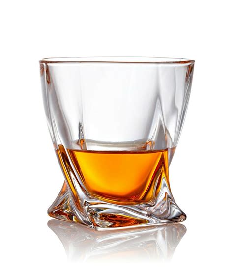 Set Of 6 Twist Whiskey Glass Elegant Lead Free Crystal Old Fashioned Glasses