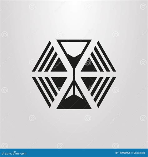 Simple Vector Abstract Icon Of Triangles And Hourglass Stock