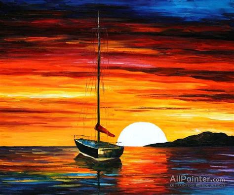 Leonid Afremov Sunset By The Hill Oil Painting Reproductions For Sale
