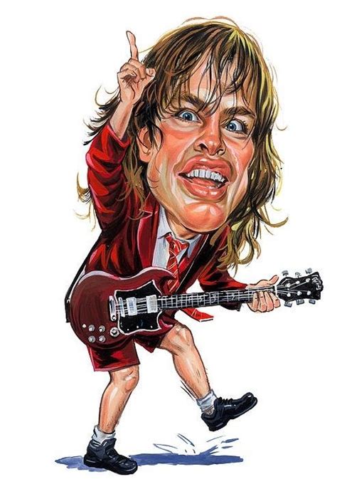 Caricaturas Y Dibujos De Bandas De Rock Young Art Caricature Angus