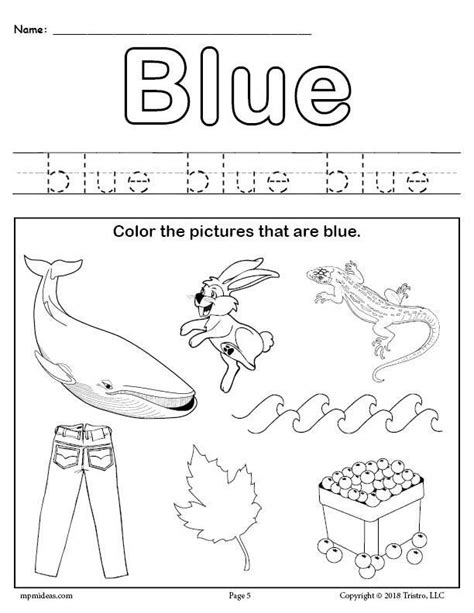 Free Printable Color Blue Worksheets Printable Worksheets