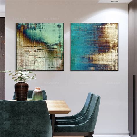 Pieces Wall Art Abstract Geometric Print On Canvas Set Of Etsy