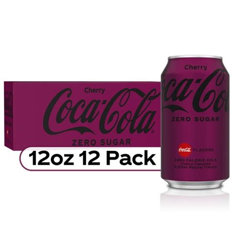 Coca Cola Zero Sugar Cherry Soda Pop 12 Fl Oz 12 Pack Cans