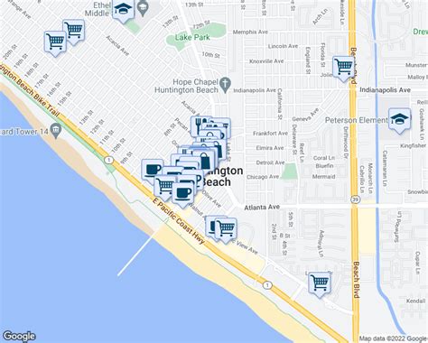 Huntington Beach Map Of Streets Beach Map