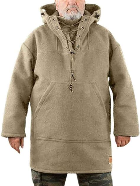 Gmrz Mens Wool Heavy Coat Winter Thicken Warm Leisure Jacket Mid