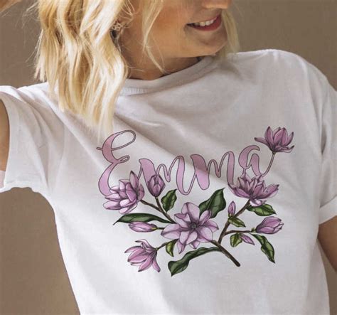 Camiseta De Flores Personalizada Con Nombre Ar