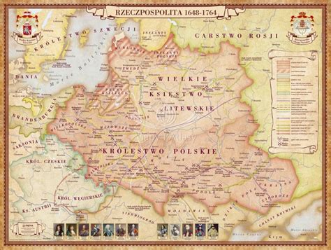 Rzeczpospolita 1648 1764 Mapa Ścienna Historyczna
