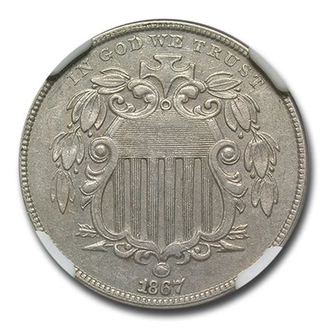 Buy 1867 Shield Nickel Au 58 Ngc No Rays Apmex