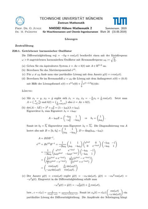 Blatt L Technische Universitat M Unchen Zentrum Mathematik Prof