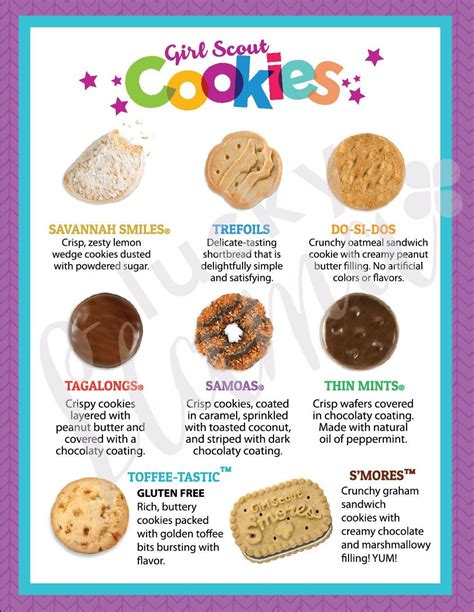 Lbb Girl Scout Cookie Menu 85 X 11 Printable Etsy Girl Scout