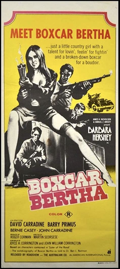 Australian Daybill BOXCAR BERTHA Released June Starring Barbara Hershey David