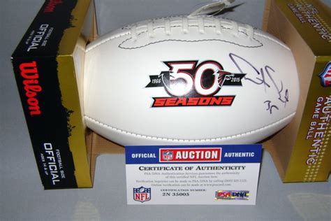 Falcons Antone Smith Signed Panel Ball W Falcons 50 Seasons Logo
