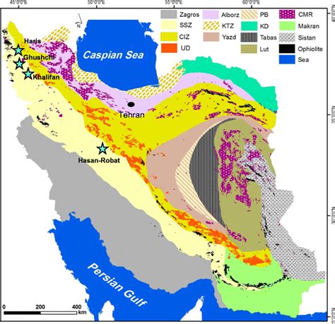 Simplified Geological Map Of Iran Modified After Alavi