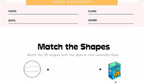 shape matching worksheets