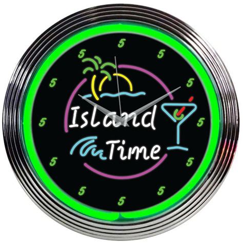 island time neon clockclocks neon signs   neon