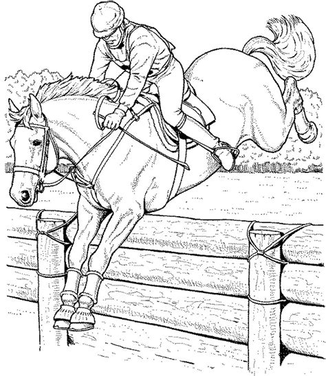 28 Realistic Horse Jumping Coloring Pages