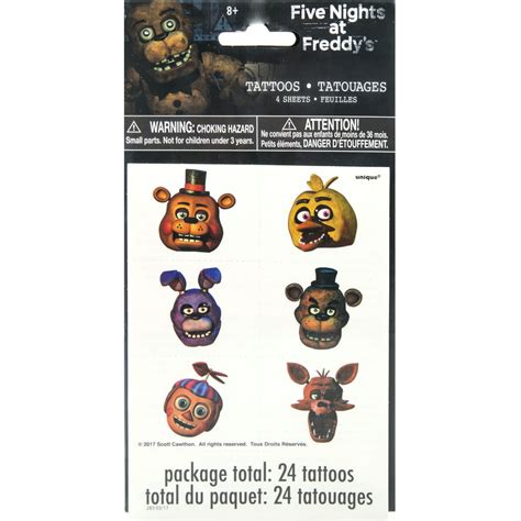 Five Nights At Freddys Temporary Tattoos 24ct
