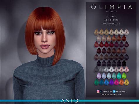 The Sims Resource Olimpia Bob Hairstyle By Anto Sims 4 Hairs