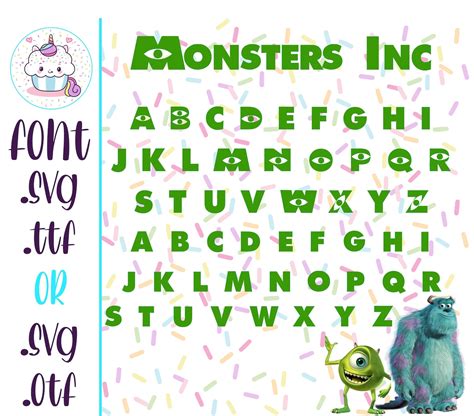 Monsters Inc Font Svg Alphabet For Cricut Silhouette Instant Etsy
