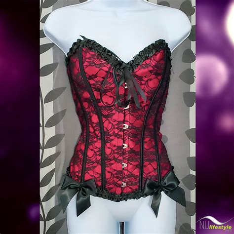 Red Corset Floral Lace Nu Lifestyle Brand