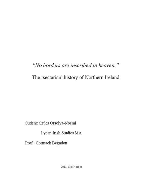 The Sectarian History Of Northern Ireland Pdf Ireland Northern