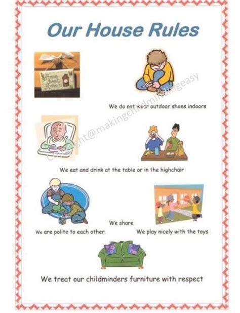 Childminder Eyfs House Rules Poster Childminding Readymade Ebay