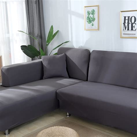 2pcs Stretch Elastic L Shape Sectional Corner Couch Slipcover Sofa Cover Ebay