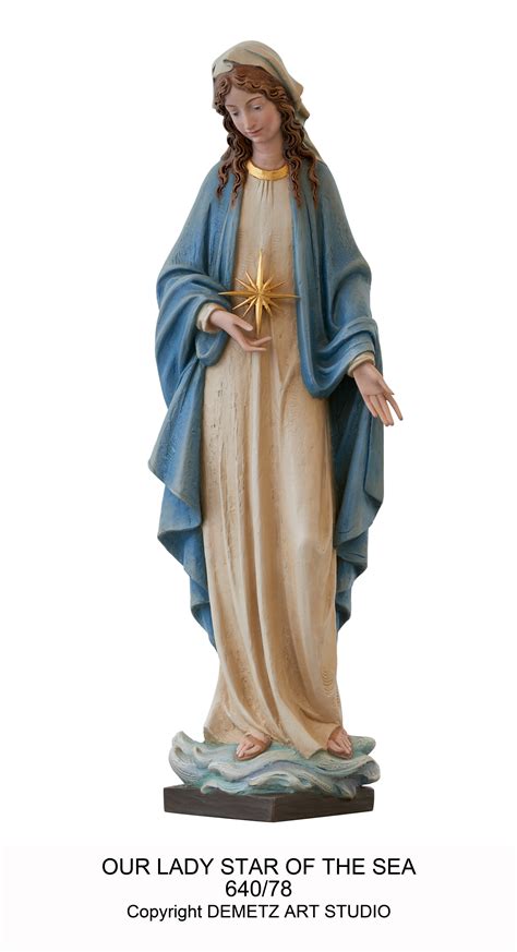 Our Lady Star Of The Seastella Maris Statue In Fiberglass 36h St