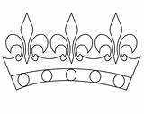 Crown Coloring King Printable Simple Princess Birthday sketch template