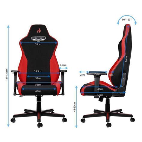 Nitro Concepts S300 Fabric Gaming Chair Inferno Red Nc S300 Br Uk