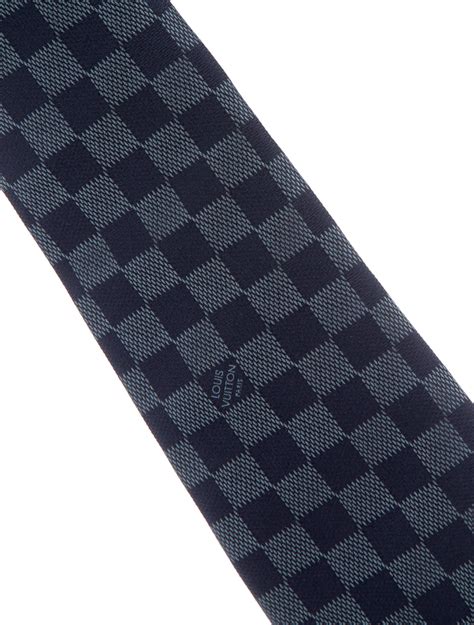 Louis Vuitton Damier Silk Tie Blue Ties Suiting Accessories