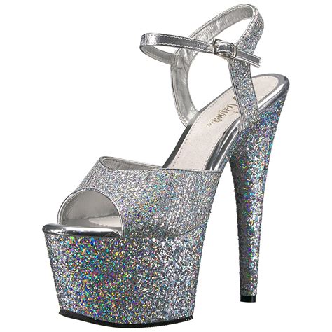 Silver Cm Adore Lg Glitter Platform High Heels Shoes