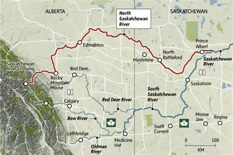 Saskatchewan River Map Canada Descargar Pdf