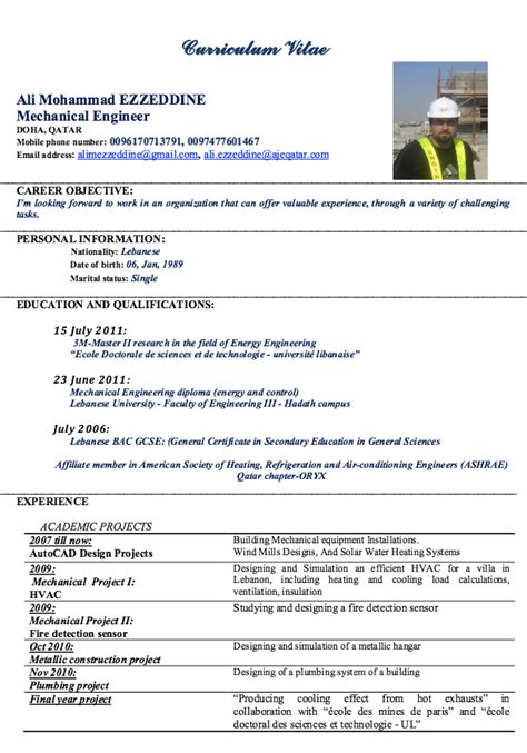 With a goal to develop technical as well as personal skills that would help get established as an experienced professional. Mechanical Engineer Resume Sample | Mechanical engineer ...