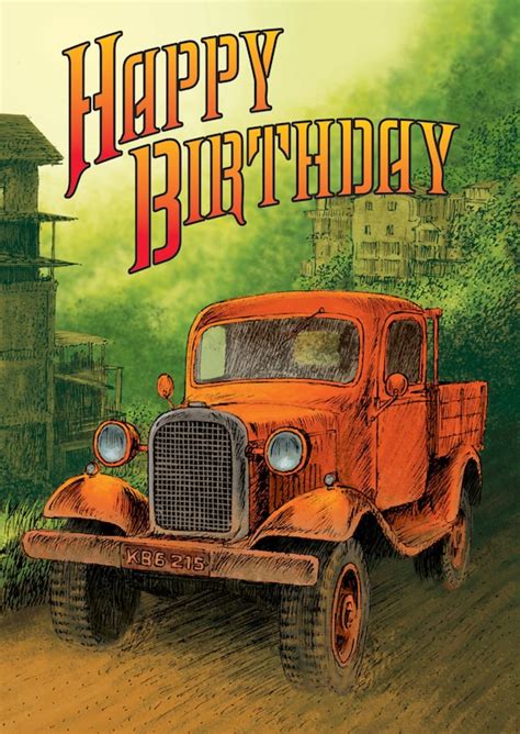 Vintage Truck Birthday Card Etsy Uk
