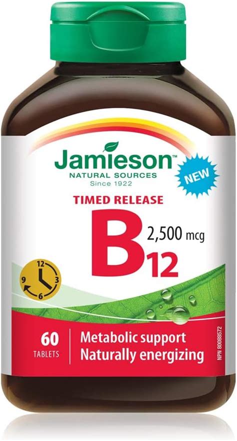 Jamieson Vitamin B12 Methylcobalamin 2500 Mcg Timed Release Amazon