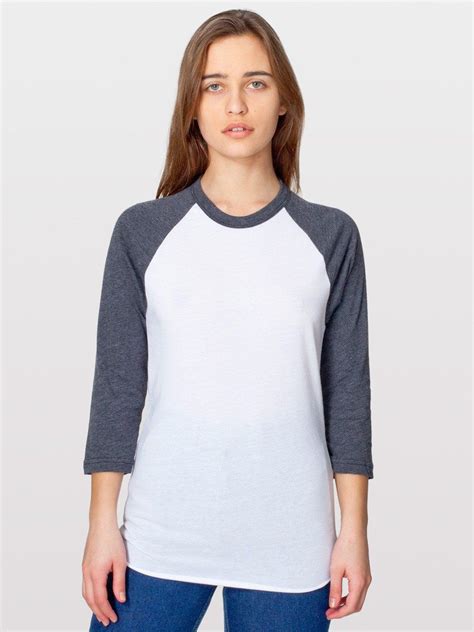 Unisex Poly Cotton 34 Sleeve Raglan Shirt Raglan Shirts American